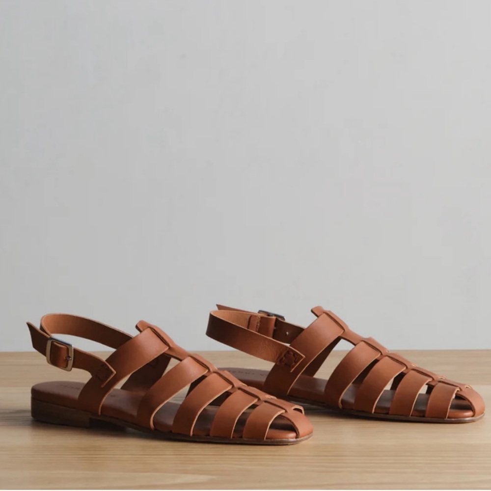 Jenni Kayne  Leather Lake Sandal in Brown Size 38 Fisherman style
